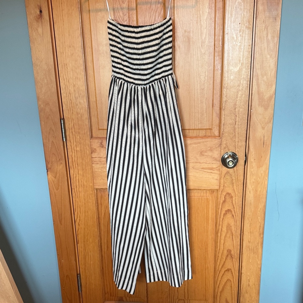 bishop + young Black and White Striped Jumpsuit